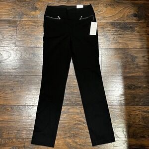 Candie's Pants Women's XS Black Audrey Fit‎ Pull On Stretch Zip Pocket NWT